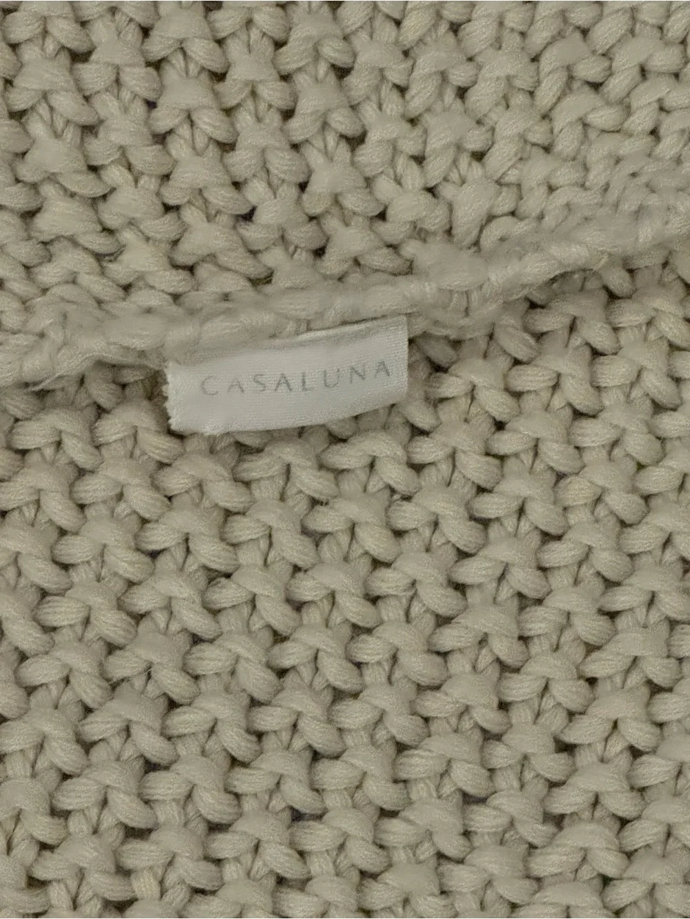 Casaluna Cream Chunky Knit Bed Blanket Full/Queen